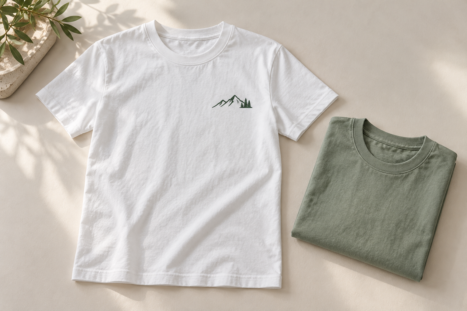 Illustrative sample of custom 100% cotton t-shirts