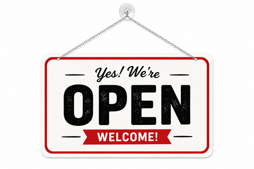 12" × 18" Premium Open / Closed Hanging Business Sign