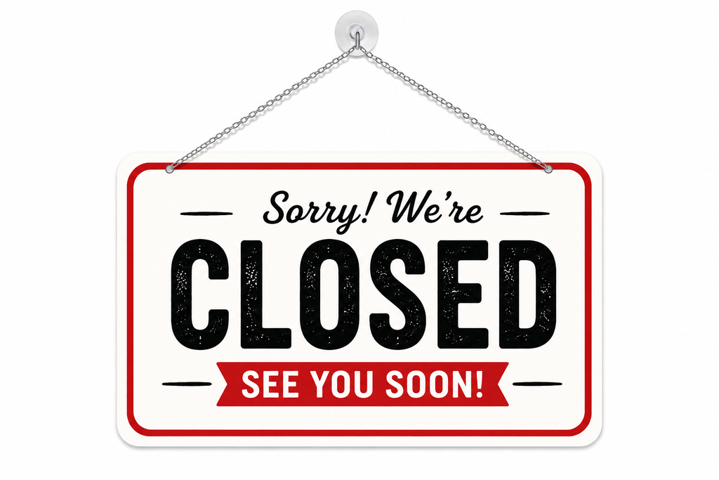 12" × 18" Premium Open / Closed Hanging Business Sign